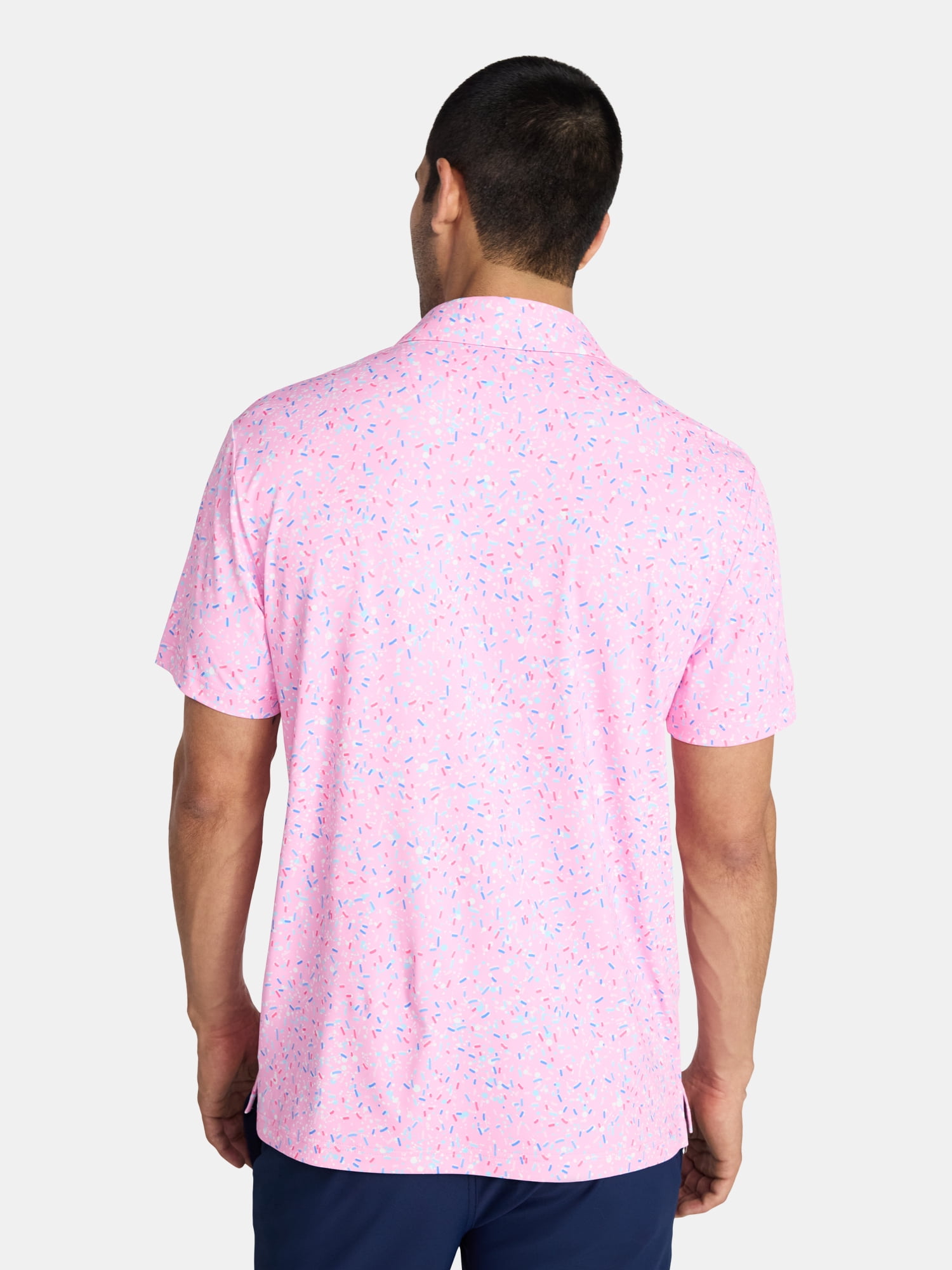 Birdie Bound Men's and Big & Tall Men's Sprinkles Print Polo Shirt, Sizes XS-4XLT