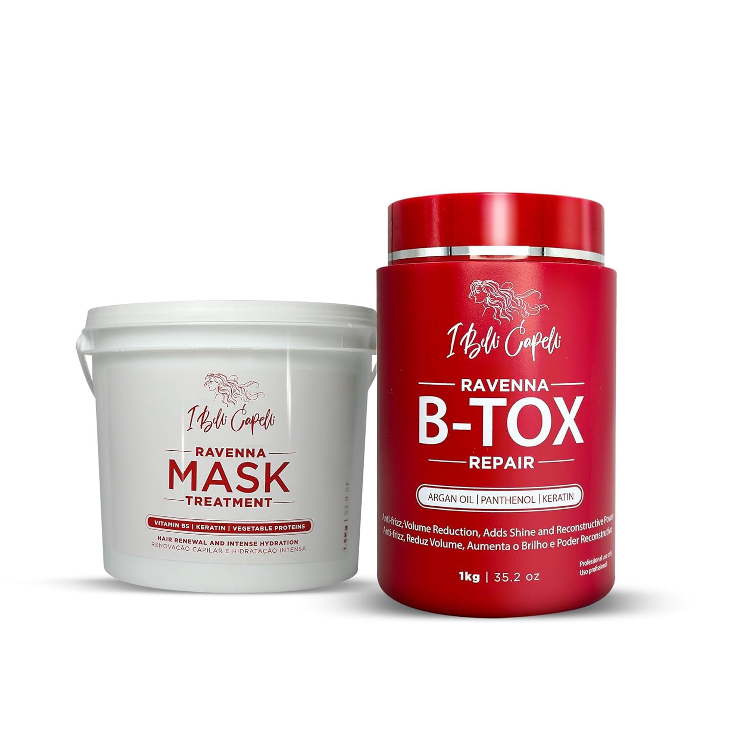 I Belli Capelli Ravenna B-tox Repair Mask 1kg/35.02 oz Anti-frizz