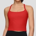 thumbnail image 4 of Stamzod Workout Tank Tops for Women Tight Racerback Scoop Neck Athletic Yoga Shirts with Built In Bra Red M, 4 of 6