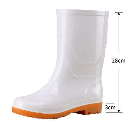 

dmqupv Laced Boots Wear- Shoes Rain Men s Summer Garden Boots Outdoor Water Women s Shoes Women s skin Rain Boots Shoes White 8