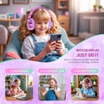 thumbnail image 2 of QearFun Kids Headphones with Microphone,Wired Headphones for Kids with Volume Limit,Sharing Jack,Kids Headphones with Cord for Girls,Foldable Headphones for Tablet Computer (Light Purple), 2 of 7