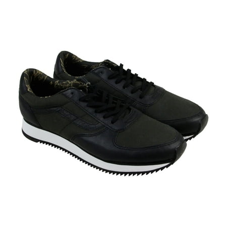 Vans Runner Mens Black Leather & Textile Athletic Lace Up Running