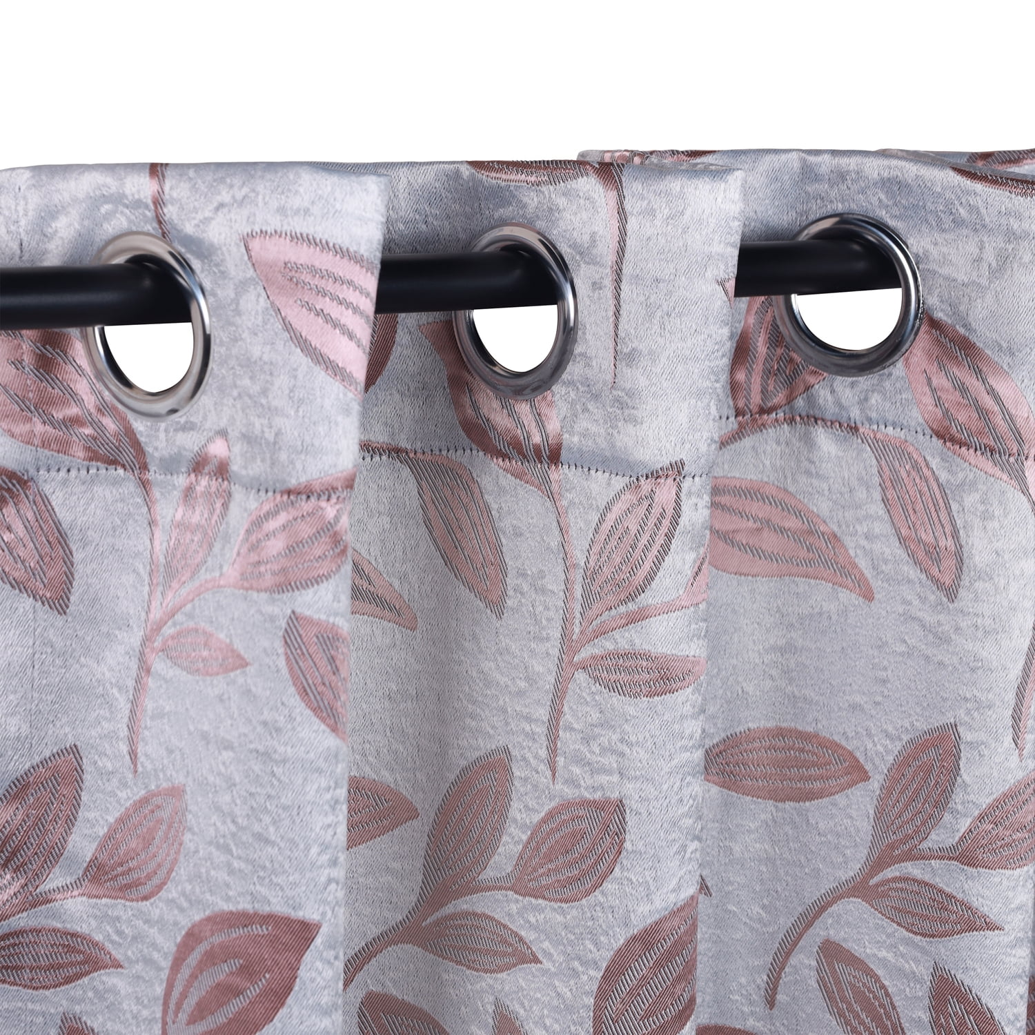 Leaves Blackout Curtain Panels, 52" x 84", Champagne by Blue Nile Mills