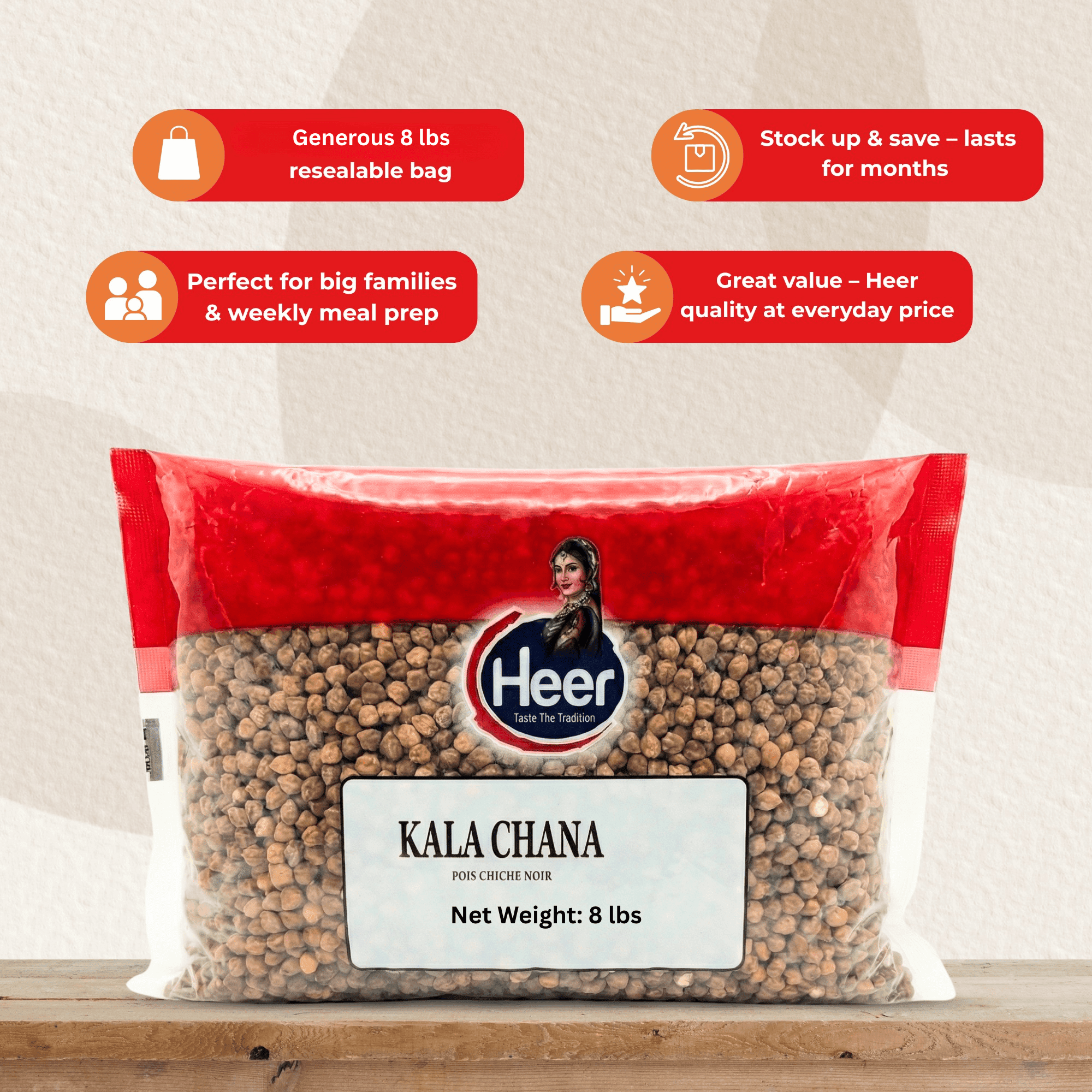 Heer Kala Chana, 8 lbs, Desi Black Chickpeas - Walmart.ca