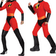 thumbnail image 4 of Disfraz de Disney The Incredibles para niños y adultos, mono rojo, traje de máscara, disfraces de fiesta de Halloween, 4 of 5