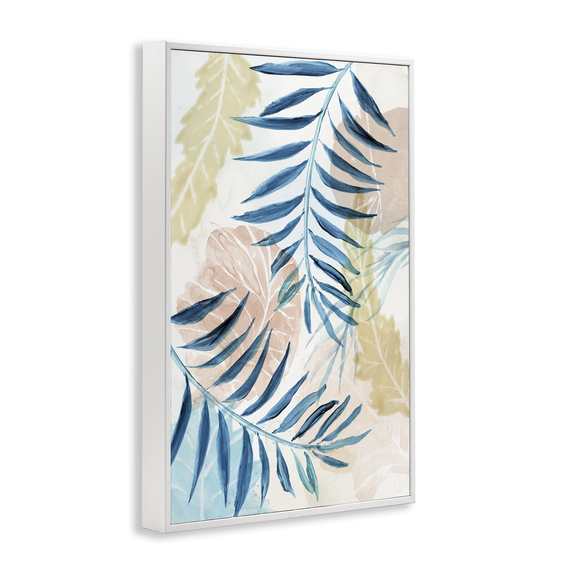 Stupell Industries Palm Fronds in Pastel Haze White Framed Giclee Art, design by Nan