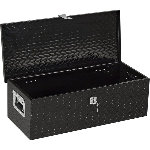 30-13-9.6 pulgada aluminum truck tool box: heavy duty jobsite almacenamiento con side handles, ideal para para truck cama y rv trailers