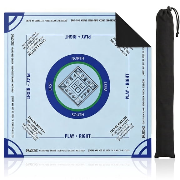 FVSA 31.5" x 31.5" Square Rubber Mahjong Mat, Non-Slip Table Cover Accessory for Family Board Games