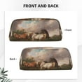 thumbnail image 5 of Uemuo Three Horses Oil Painting Printed Leather Pencil Case, Pencil Pouch, Portable Pencil Bag, Pen Case for& Office, 5 of 7