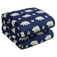 thumbnail image 3 of Dearfoams 4-Piece Navy Bear 100% Polyester Fill Comforter Set, King - Includes Throw and Two Eye Masks, 3 of 12
