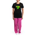 thumbnail image 4 of CafePress - Super Shamrock Women's Dark Pajamas - Women's Short Sleeve Print T-Shirt and Pants Dark Cotton Pajama Set, 4 of 7