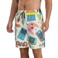 thumbnail image 2 of Kll Playing Video Games Men'S Casual Summer Beach Shorts Hawaiian Shorts With Pockets-Large, 2 of 9
