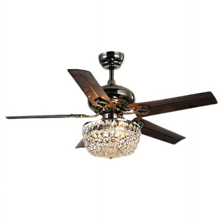 Angel 3-light Crystal Chandelier 5-blade 43-inch Brown Ceiling Fan (Optional Remote) Angel 3-light Crystal Chandelier 5-blade 43-inch Brown Ceiling Fan (Optional Remote)