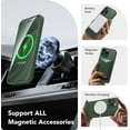 thumbnail image 3 of Magnetic for iPhone 14 Pro Case, [Compatible with MagSafe] [Full Camera Protection] Shockproof Protective Slim Translucent Matte Phone Case for iPhone 14 Pro 6.1'', Deep Green, 3 of 14