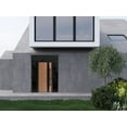 thumbnail image 4 of Front Exterior Prehung Steel Door / Ronex 1033 Teak / 2 Side and Top Exterior Window Sidelite / Entry Metal Modern Painted W16+36+16" x H80+16" Left hand Inswing, 4 of 6