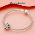 thumbnail image 5 of NINGAN Sparkling S925 Clear Pave Number 18 Bead Charm for Women Moment Charm Bracelet, 5 of 6