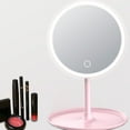 thumbnail image 4 of Screen switch L-ED backlit makeup mirror natural white light detachable base table makeup mirror, 4 of 8