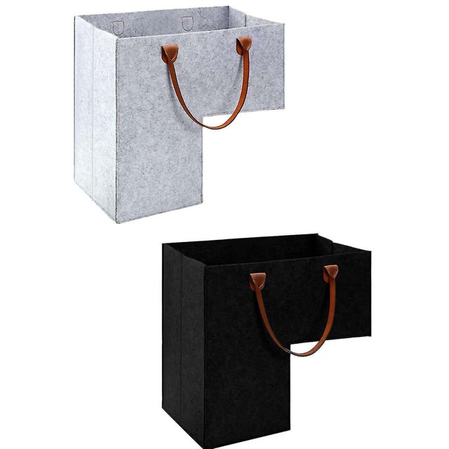 Organizador de cesta de escalera en forma de L, organizador de almacenamiento de escalera de tela con asas de cuero