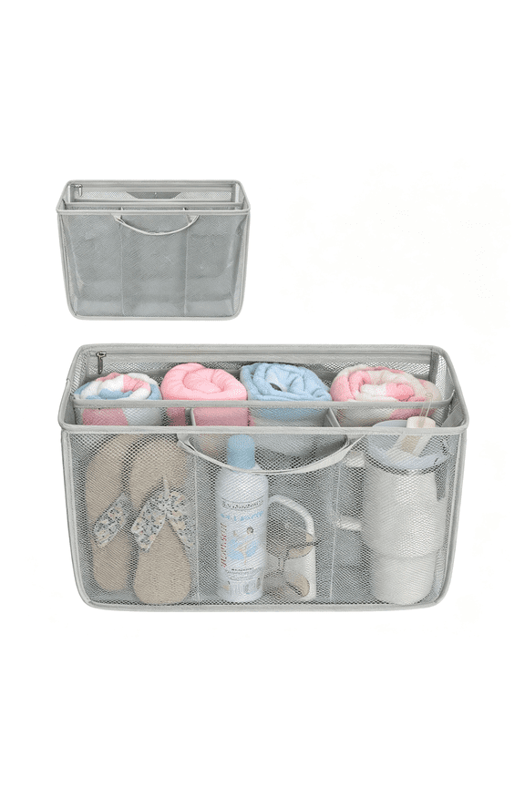 Beach Bag Organizer Compatible with Bag Original Large Bag Organizer Accessories Insert with 10 Pockets&Adjustable Handle,Lightweight Mesh Tote Liner Divider for Organizing,Grey