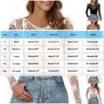 thumbnail image 3 of Miluxas Womens Mesh Tops Lace Long Sleeve Shirts Crewneck Slim Fitted Outfits See Through Blouses Beige M(M), 3 of 5