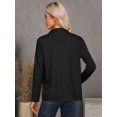 thumbnail image 6 of STARVNC Women Stand Collar Open Front Drop Shoulder Long Sleeve Blazer, 6 of 7