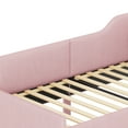 thumbnail image 4 of MODERNLUXE Twin Size Daybed,Upholstered L-Shaped Sofabed with 2 Storage Drawers and Wood Slat Support,Pink, 4 of 7