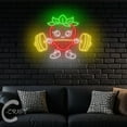 thumbnail image 4 of C-CRAFT Strawberry Lift Weight Neon Led Light Up 27 inch for Fitness Gym Fruit Shop Wall Decor, 4 of 5
