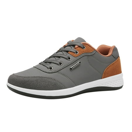 

Zshosam Mens Sneakers Leather Running Shoes Trainers Sneaker Casual Hiking Shoes(Grey 44)