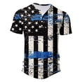 thumbnail image 4 of GaThRRgYP 4th of July Patriotic T-Shirt for Men,mens blousessummer,Men's Printing Button Casual Short Sleeve Round-Neck Blouses Shirts Multicolor XL, 4 of 5