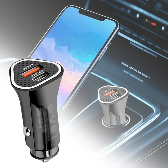 36W Fast Car Charger USB Port Quick Charging Compatible with and Android Devices