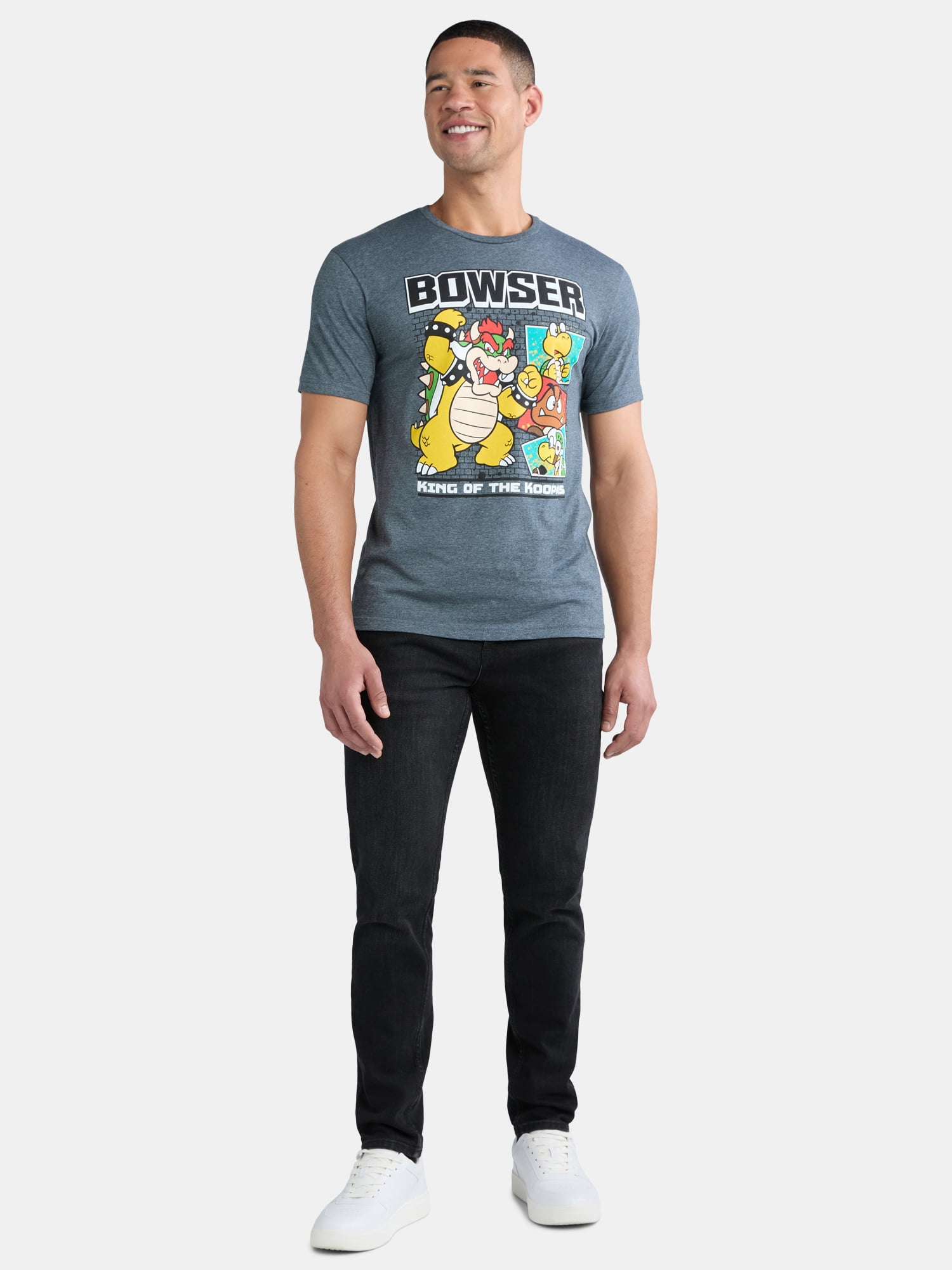 Bowser Men's & Big Men's Graphic Tee with Short Sleeves, Sizes S-3XL