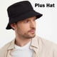 thumbnail image 3 of Sombrero de sol grande para hombre, sombrero de pescador liso para mujer, gorra Panamá de algodón puro, sombrero tipo cubo de talla grande 57-60cm 60-63cm Correa de regalo, 3 of 5