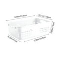 thumbnail image 2 of Hiroekza Stylish Stackable Plastic Storage Basket - Desktop Caddy Organizer for Remote Controls & Household Items White, 2 of 6