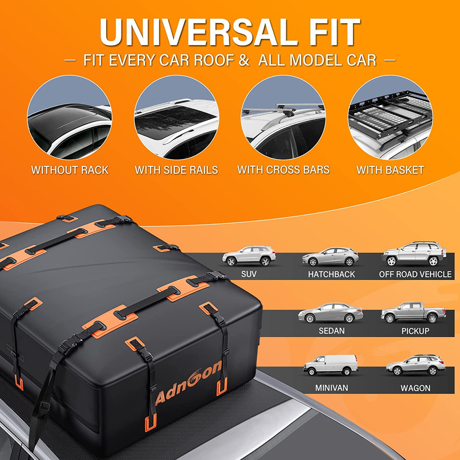 Buy Car Roof Bag 21 Cubic feet Rooftop Cargo Carrier Bag Waterproof for