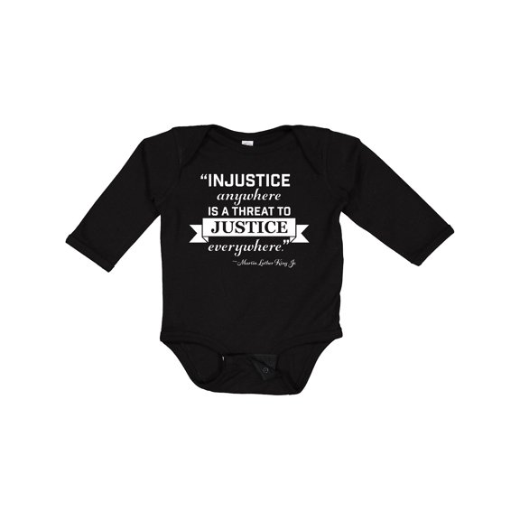 Inktastic Injustice Anywhere is a Threat to Justice Everywhere Martin Luther King Jr. Boys or Girls Long Sleeve Baby Bodysuit