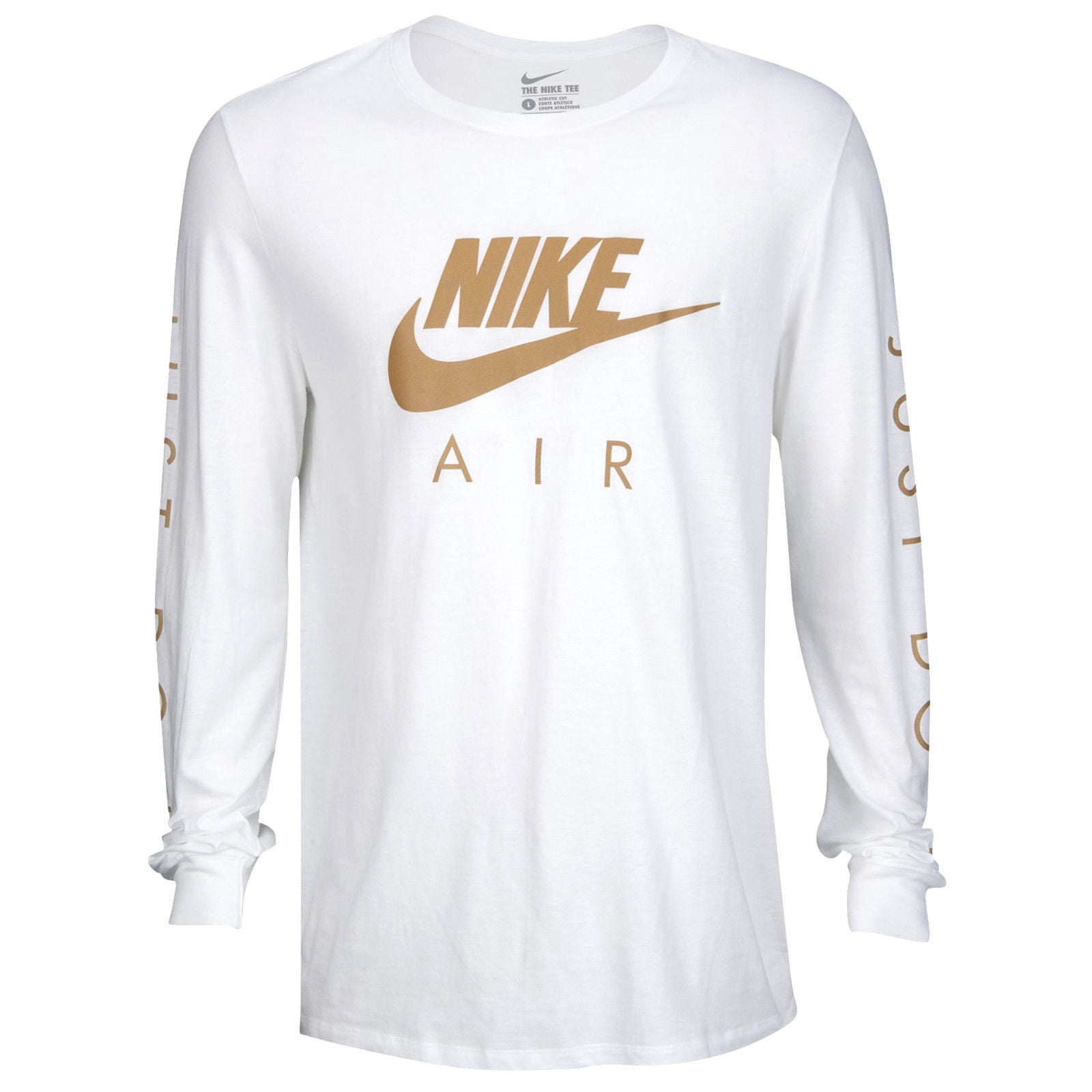 Nike - Nike Men's Air Max Logo Long Sleeve Shirt White Reflective Gold ...