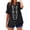 Black, variant on Public Womens Linen Oversized V Neck Tshirts Causal Half Sleeve Loose Fit Summer Tunic Tops Floral Embroidery Graphic Tees Shirts Navy M