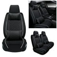 thumbnail image 2 of Tuqiang Front car seat covers leather. for Genesis for GV60 2021-Present 2 Seats Waterproof Premium Leather Front Seat Protectors with Pollow and Headrest Black and White, 2 of 5