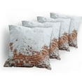 thumbnail image 5 of Ambesonne White Throw Pillow Cover 4 Pack, Aged Vintage Brick Wall, 18", Red, 5 of 7