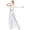 White, variant on Womens Lyrical Two Pieces Ballet Dance Outfit Sequin Asymmetrical Shoulder Crop Tops with Pants White L