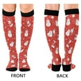 thumbnail image 4 of FORMRS Womens Knee High Socks Casual Long Thick Travel Daily Wear, 1 Pair, Red Snowman, 4 of 6