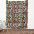 thumbnail image 3 of Ambesonne Geometric Fabric by the Yard Upholstery, Grunge Game Retro, 3 Yards, Multicolor, 3 of 4