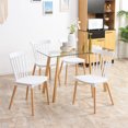 thumbnail image 2 of Chaises de salle à manger HOMCOM Accent Set de 4, Blanc (Lot de 4), 2 of 10