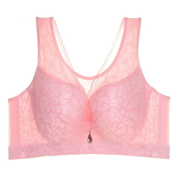 Bigersell Bra and Panty Sets for Women Yoga Sports Front Closure Elastic Breathable Lace Trim Bra Underwear Women's Plus Size Sports Bra Female, Style 3514, 40C