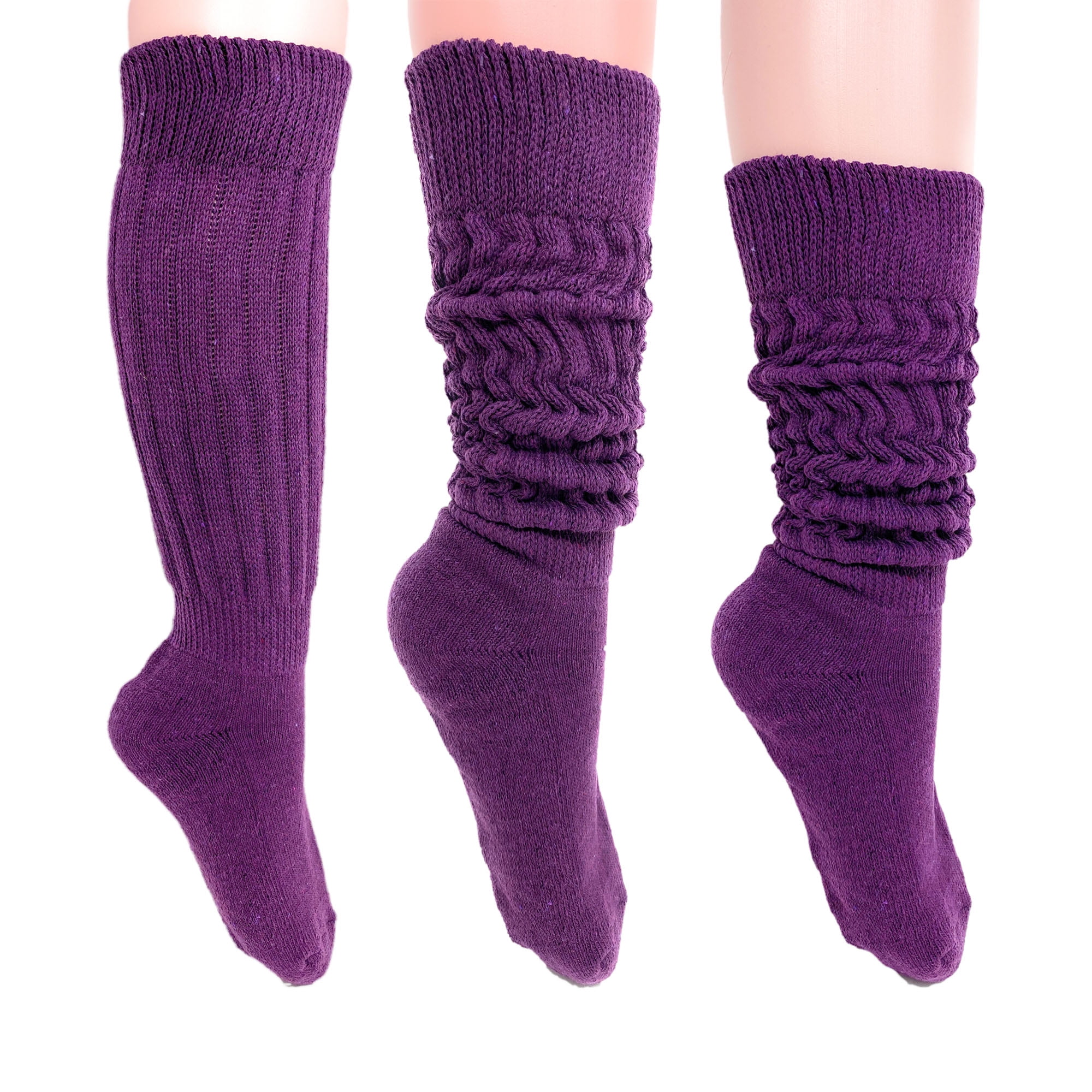 New Women's Tru-fit knit slipper socks sz 9-11 purple orange blue pink green 