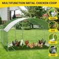 thumbnail image 4 of Large Metal Chicken Coop, Chicken Runs for Yard with Cover, Large Chicken Run with Double Door and Upgrade Tri-Supporting, Walk in Chicken Coop for Outdoor Farm Yard, 9.8' W x 6.5' D x 6.5' H, 4 of 7