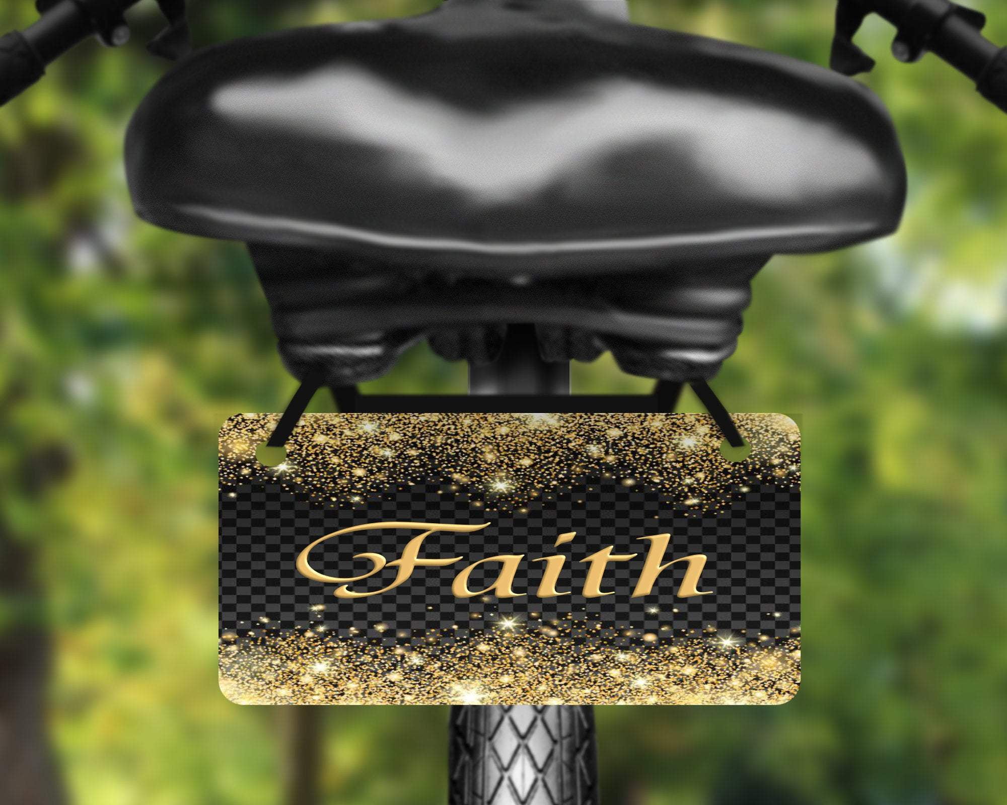 Bling, sparkle design aluminum bicycle tag, bike license