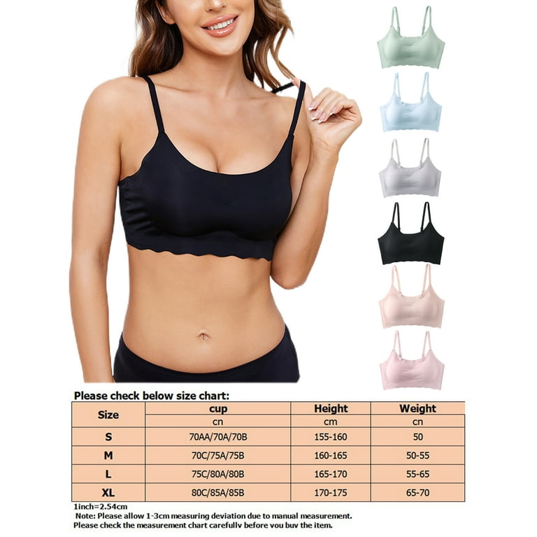 Wireless Bras with Support and Lift Women's Fixed Cup Ice Silk