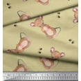 thumbnail image 3 of Soimoi Beige Rayon Fabric Footprints & Mouse Kids Print Fabric by the Yard 42 Inch Wide, 3 of 3