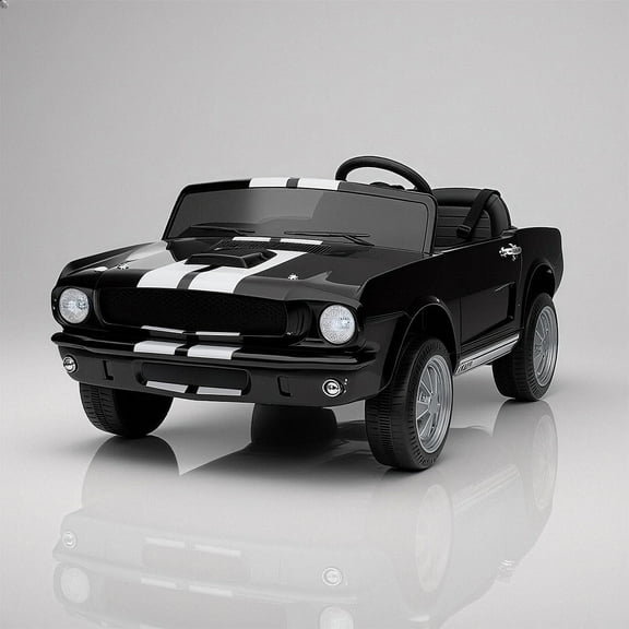 Parent Remote Control Kids Ride On Car, 2-Seater Electric Vehicle for Ages 3 ,  LED Lights, Black